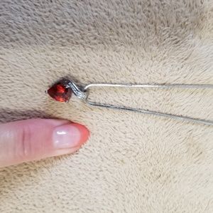 Mexican Fire Opal Pendant & silver chain